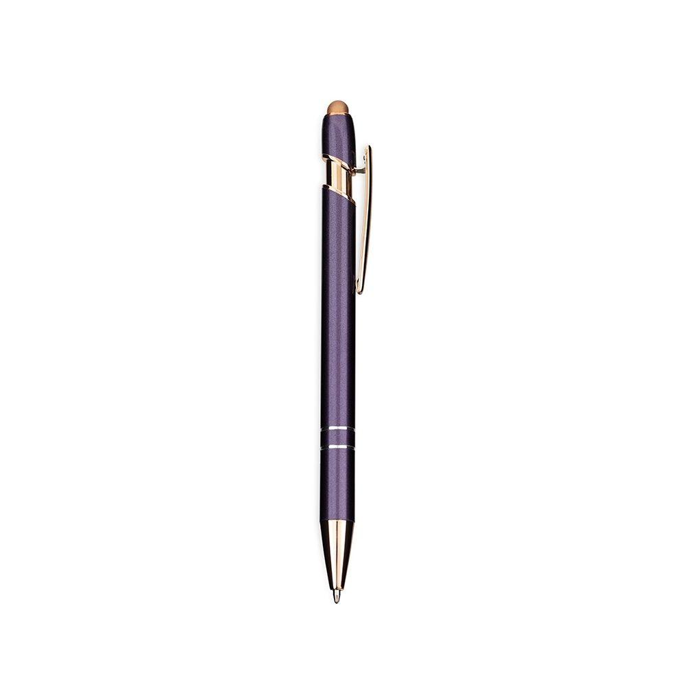 Caneta metal touch CA1693 na cor Roxo e cobre, brinde personalizado Sky Brindes
