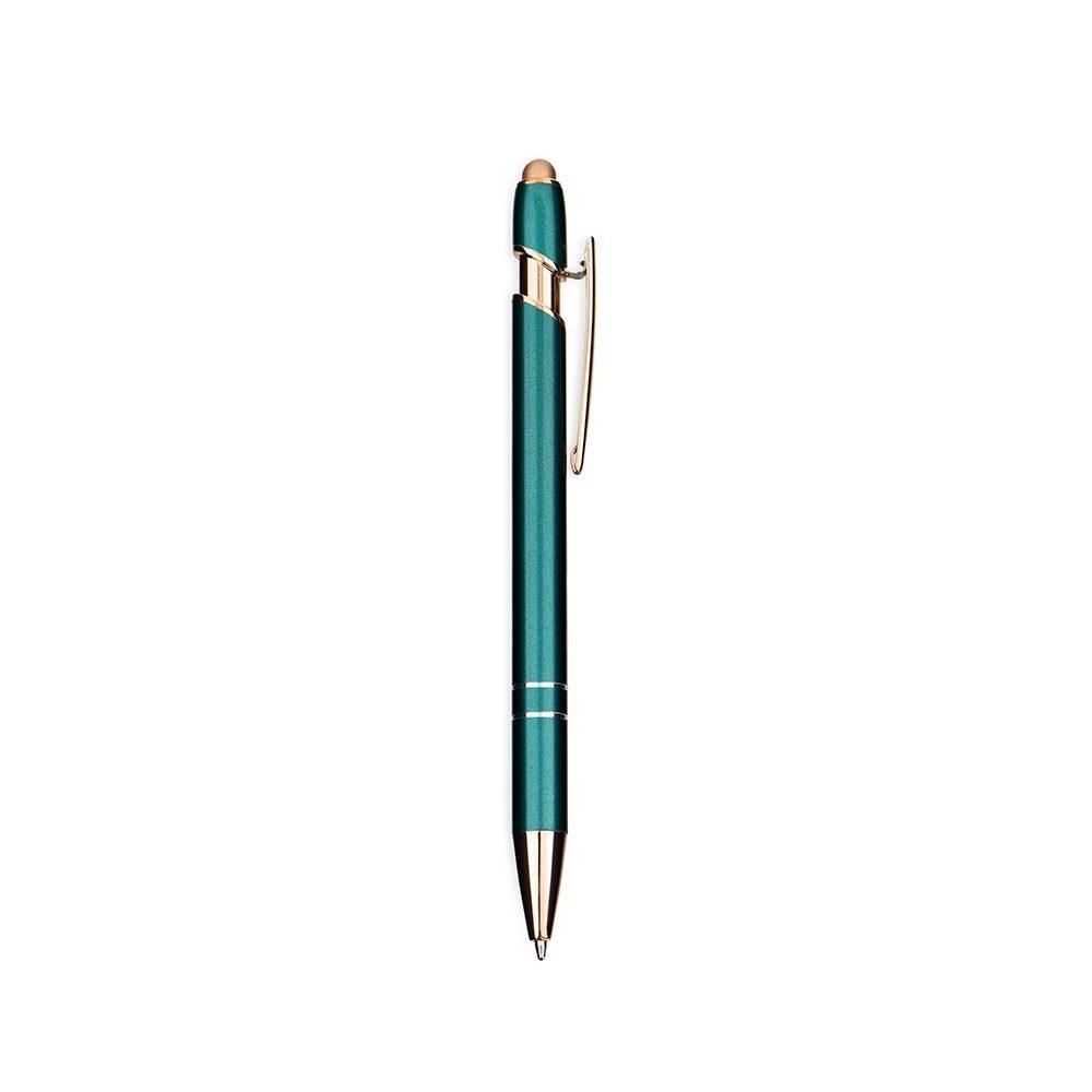 Caneta metal touch CA1693 na cor Verde e cobre, brinde personalizado Sky Brindes