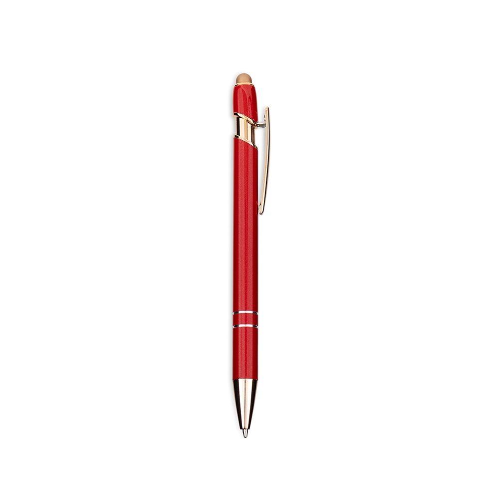 Caneta metal touch CA1693 na cor Vermelho e cobre, brinde personalizado Sky Brindes