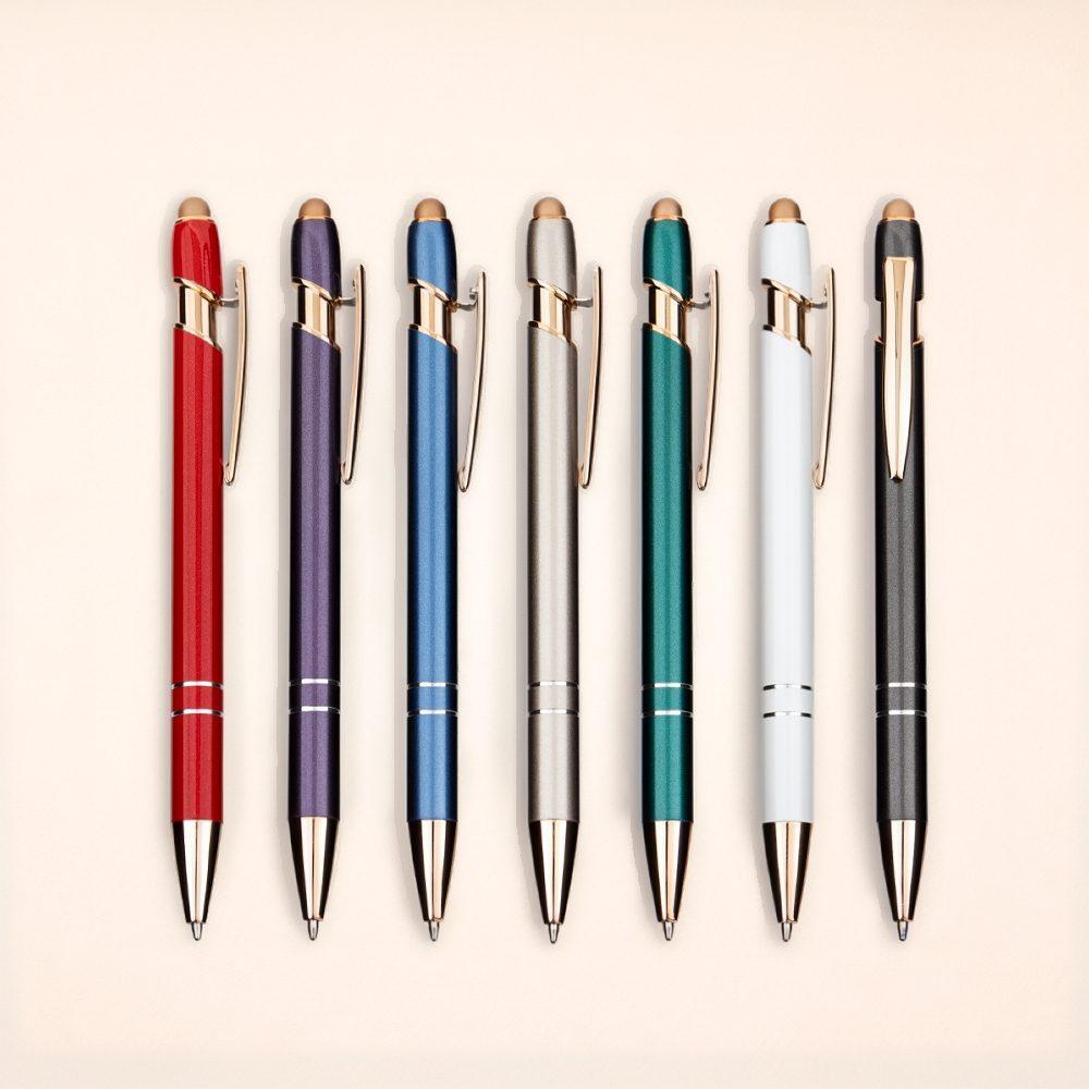 Caneta metal touch CA1693 na cor Dourado e cobre, brinde personalizado Sky Brindes
