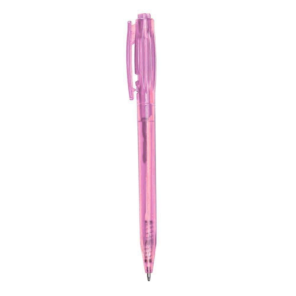 Caneta plástica CA1694 na cor Rosa, brinde personalizado Sky Brindes