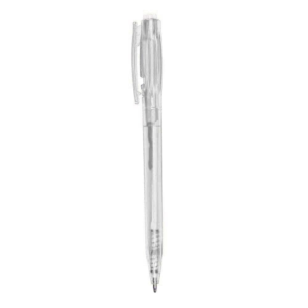 Caneta plástica CA1694 na cor Transparente, brinde personalizado Sky Brindes