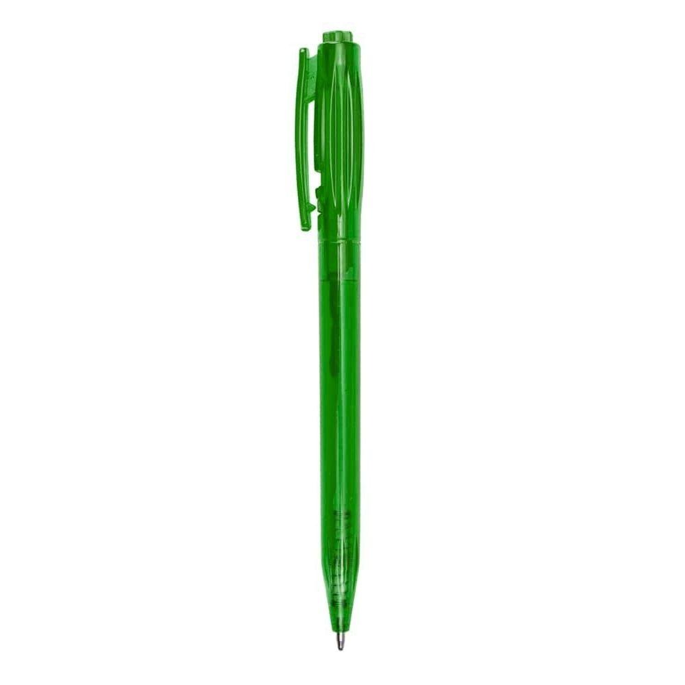 Caneta plástica CA1694 na cor Verde, brinde personalizado Sky Brindes