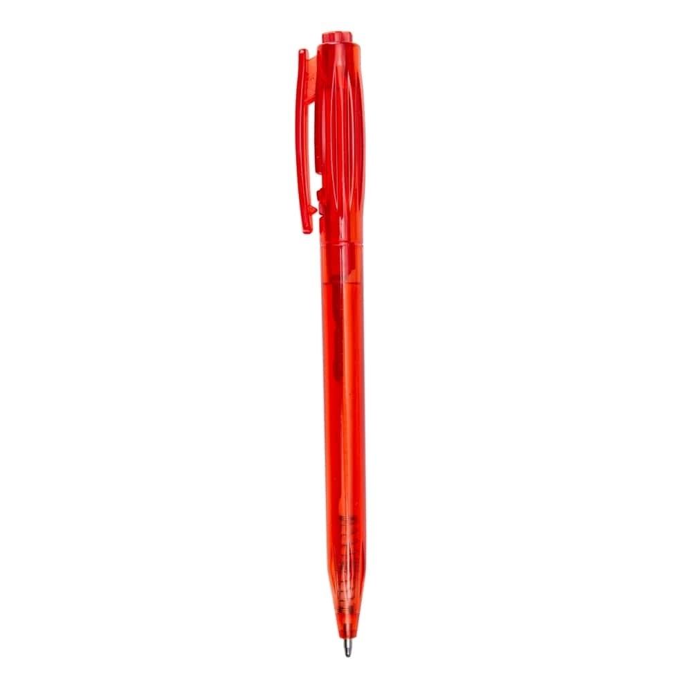 Caneta plástica CA1694 na cor Vermelho e inox, brinde personalizado Sky Brindes