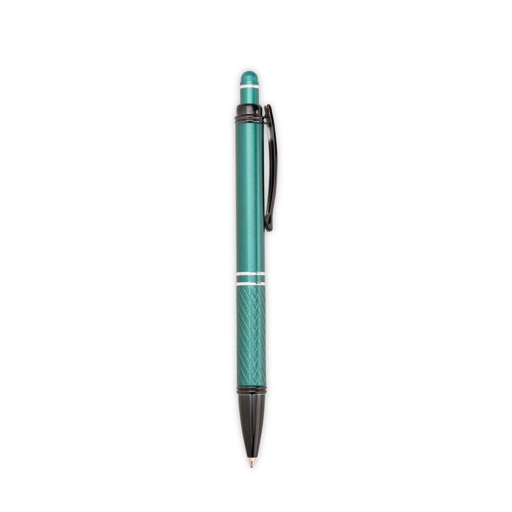 Caneta metal touch CA1696 na cor Verde e preto, brinde personalizado Sky Brindes