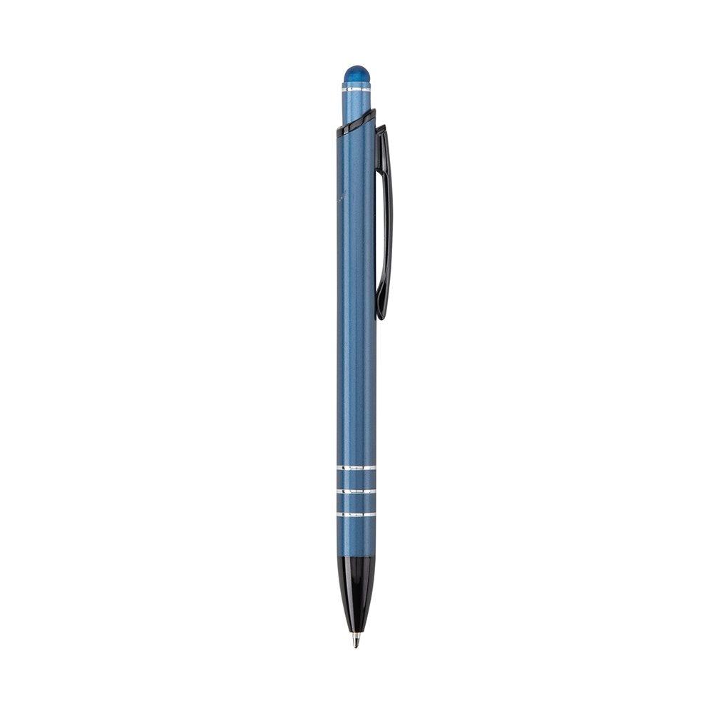 Caneta metal touch CA1702 na cor Azul e preto, brinde personalizado Sky Brindes