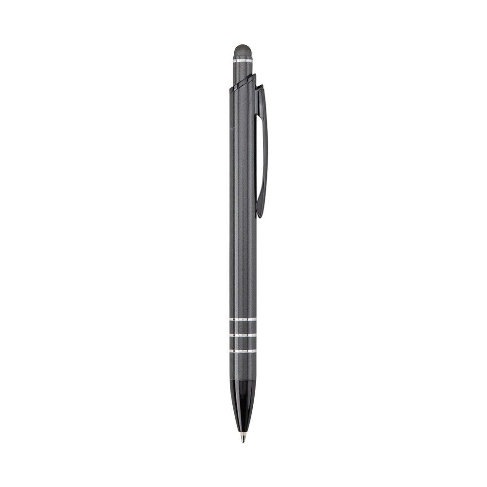 Caneta metal touch CA1702 na cor Chumbo e preto, brinde personalizado Sky Brindes