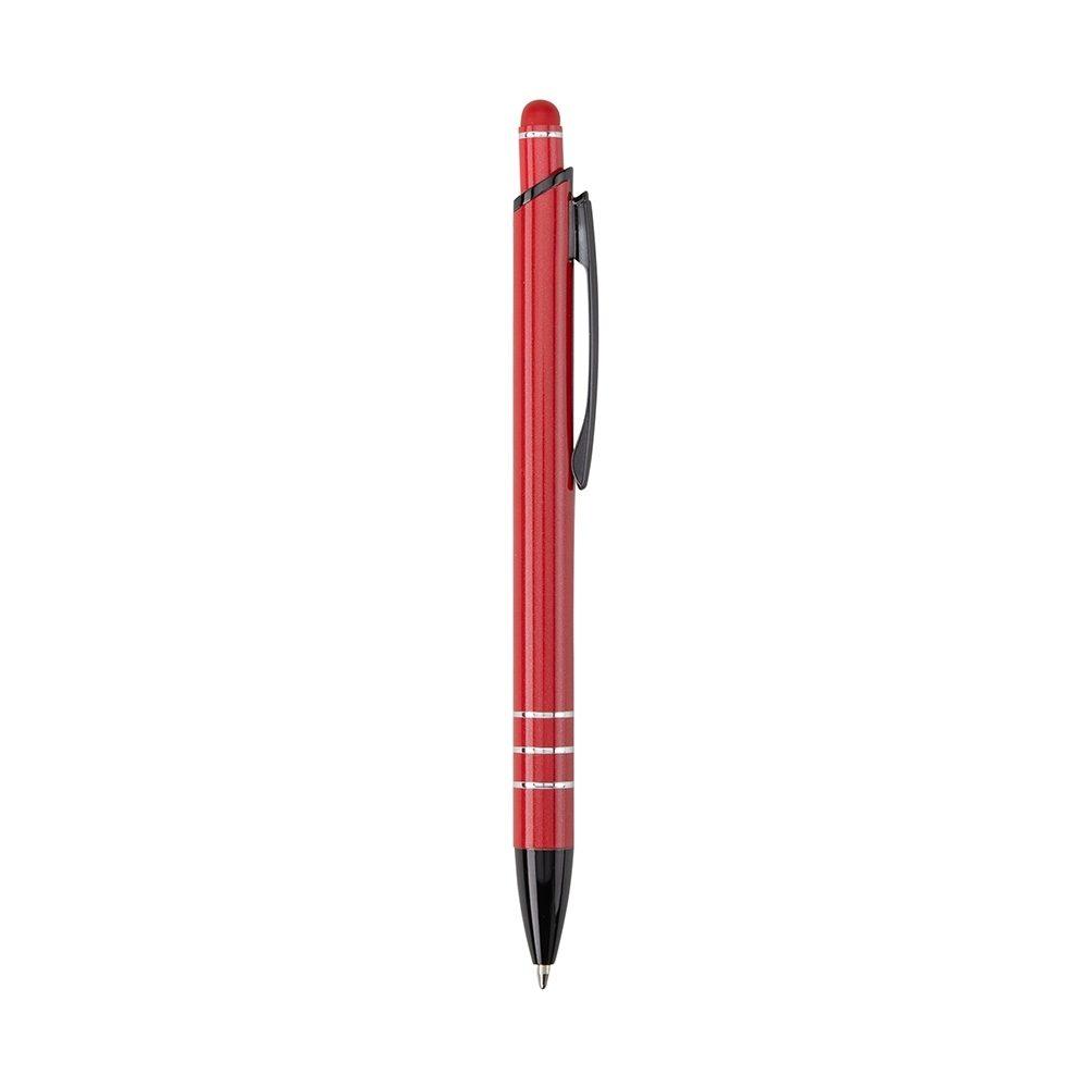 Caneta metal touch CA1702 na cor Vermelho e preto, brinde personalizado Sky Brindes