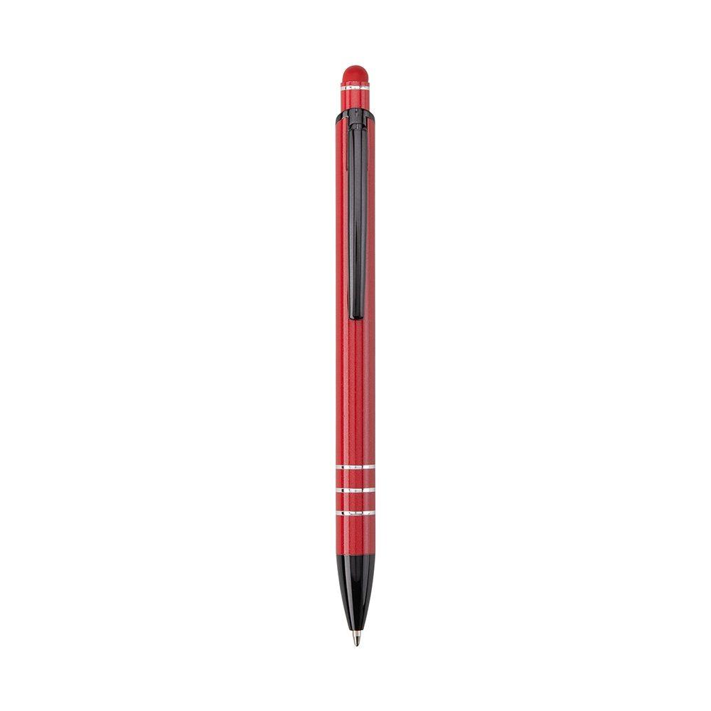 Caneta metal touch CA1702 na cor Vermelho e preto, brinde personalizado Sky Brindes