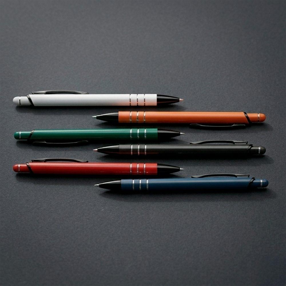 Caneta metal touch CA1702 na cor Vermelho e preto, brinde personalizado Sky Brindes