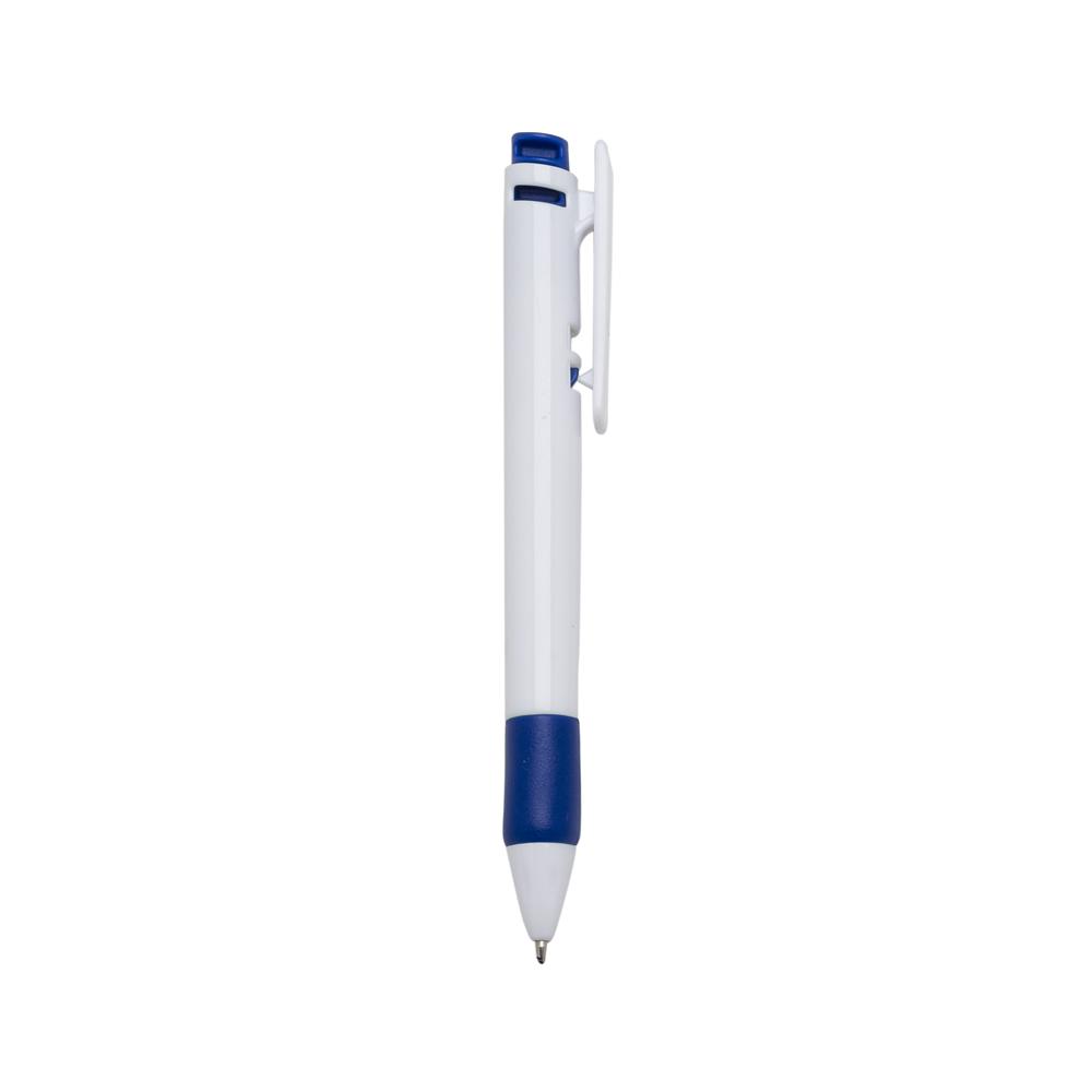 Caneta plástica CA1725 na cor Branco e amarelo, brinde personalizado Sky Brindes