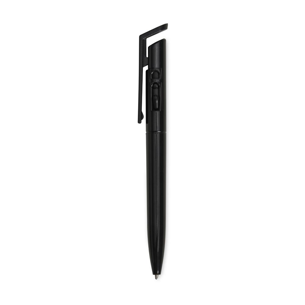 Caneta plástica CA1727 na cor Preto, brinde personalizado Sky Brindes
