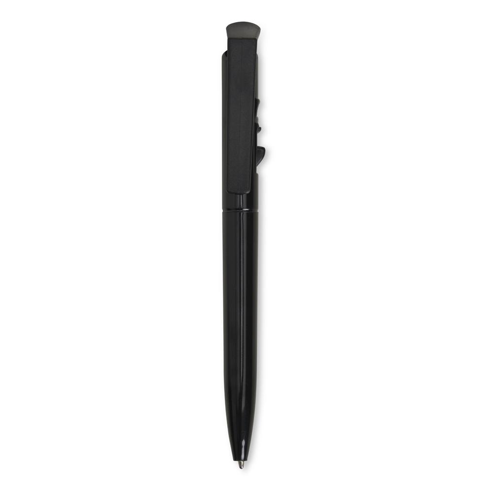 Caneta plástica CA1727 na cor Preto, brinde personalizado Sky Brindes