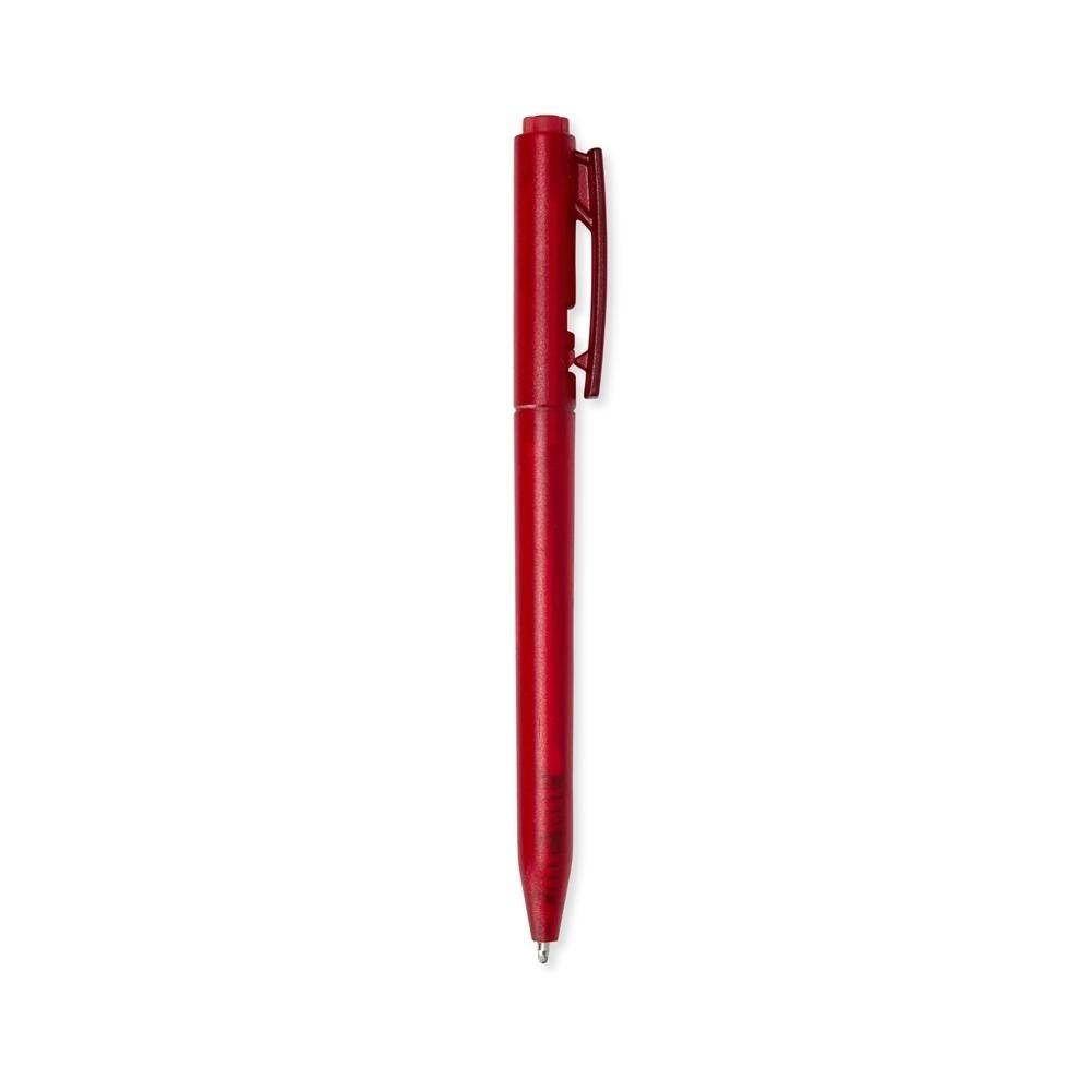Caneta c carga preta CA1735 na cor Vermelho e inox, brinde personalizado Sky Brindes