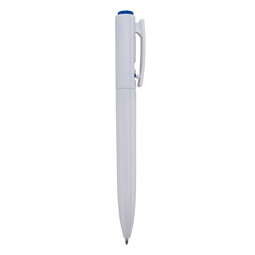 Caneta plástica CA1736 na cor Branco e preto, brinde personalizado Sky Brindes