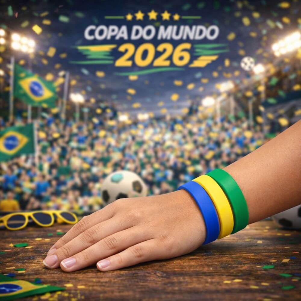 Pulseira de Silicone Brasil 2026