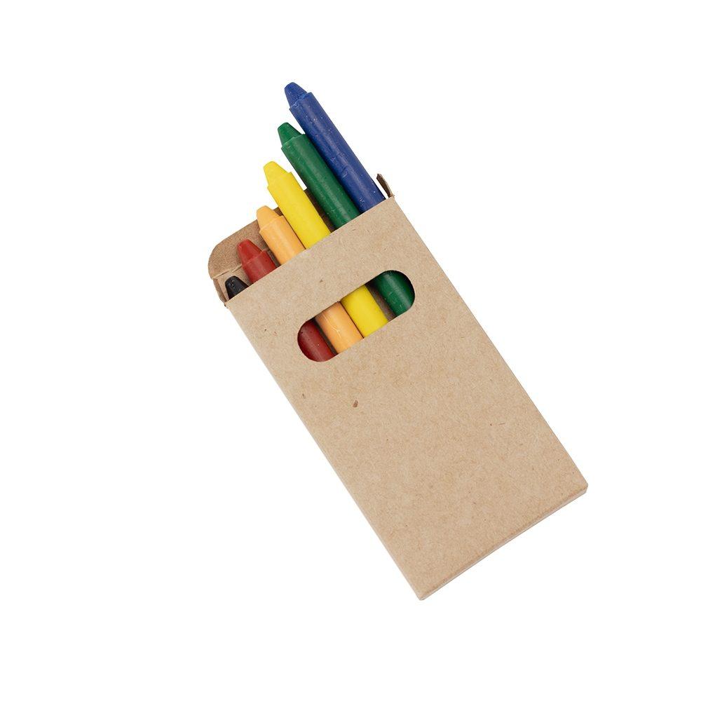 Kit giz de cera 6 cores DC0006 na cor Colorido e colorido, brinde personalizado Sky Brindes