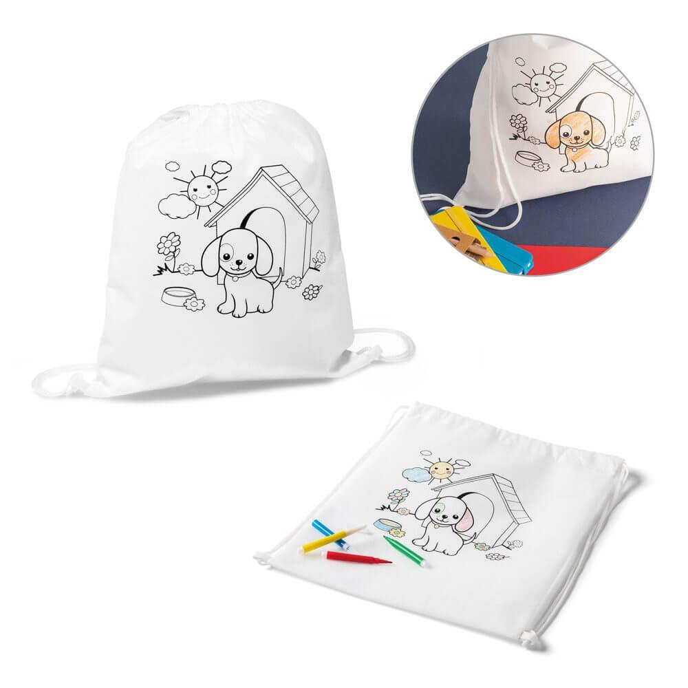 Sacochila em non-woven DI0343 na cor Único, brinde personalizado Sky Brindes