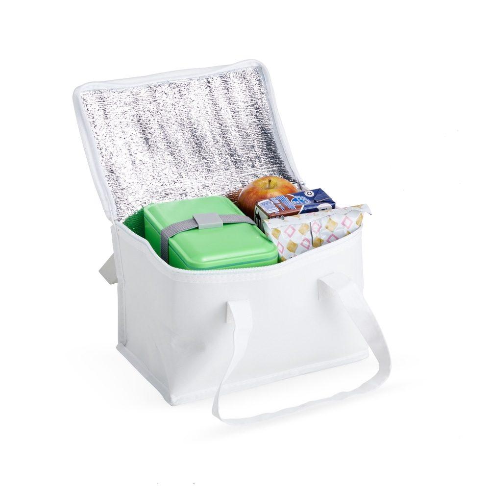 Bolsa Térmica 10 Litros DI1459 na cor Branco, brinde personalizado Sky Brindes