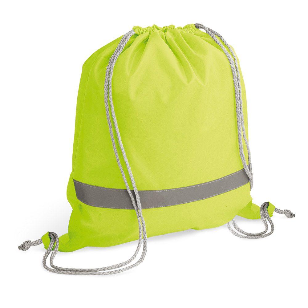 Saco tipo mochila em 210D DI1509 na cor Amarelo, brinde personalizado Sky Brindes