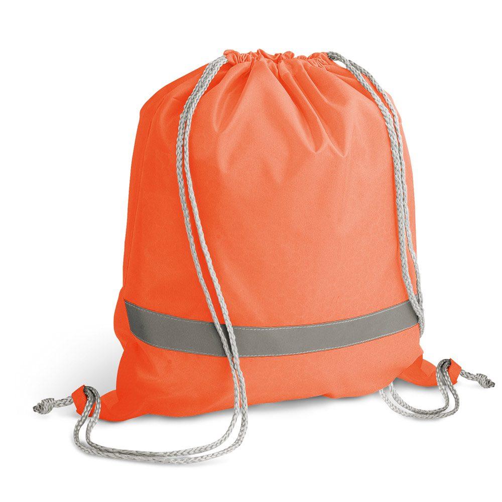 Saco tipo mochila em 210D DI1509 na cor Laranja, brinde personalizado Sky Brindes