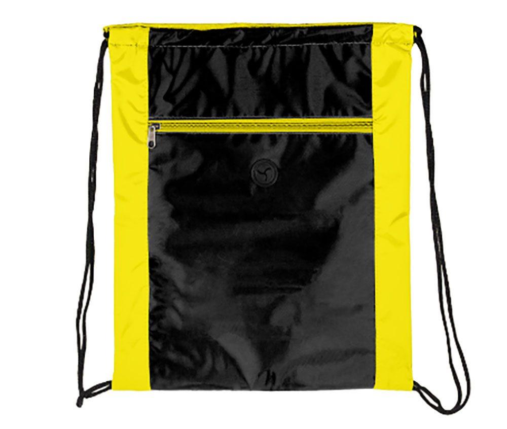 Sacochila em Nylon DI1512 na cor Amarelo, brinde personalizado Sky Brindes