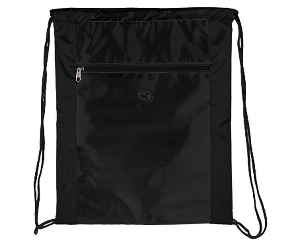 Sacochila em Nylon DI1512 na cor Preto, brinde personalizado Sky Brindes