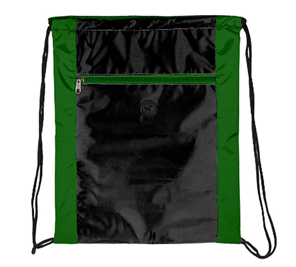Sacochila em Nylon DI1512 na cor Verde, brinde personalizado Sky Brindes