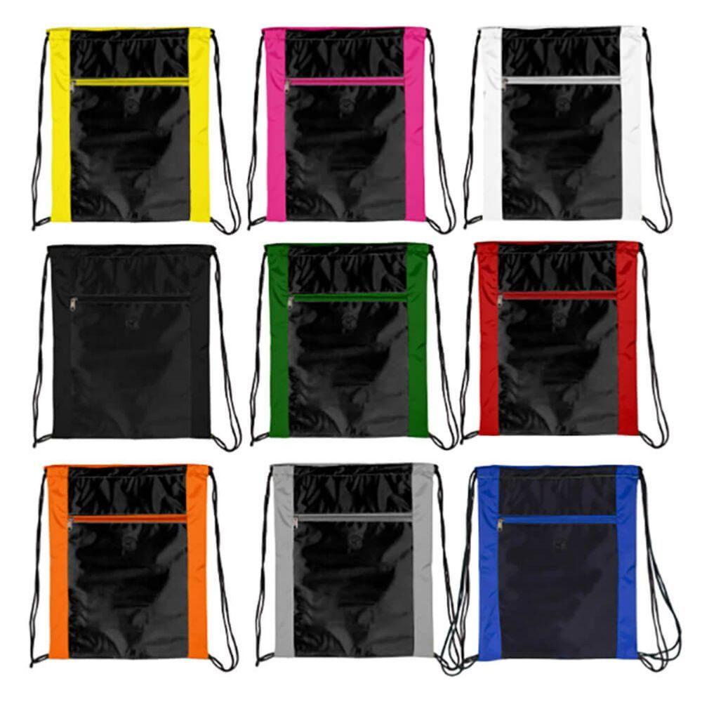 Sacochila em Nylon DI1512 na cor Amarelo, brinde personalizado Sky Brindes