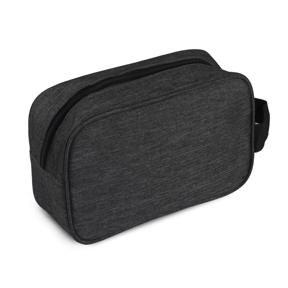 Necessarie em poliéster DI1553 na cor Preto, brinde personalizado Sky Brindes