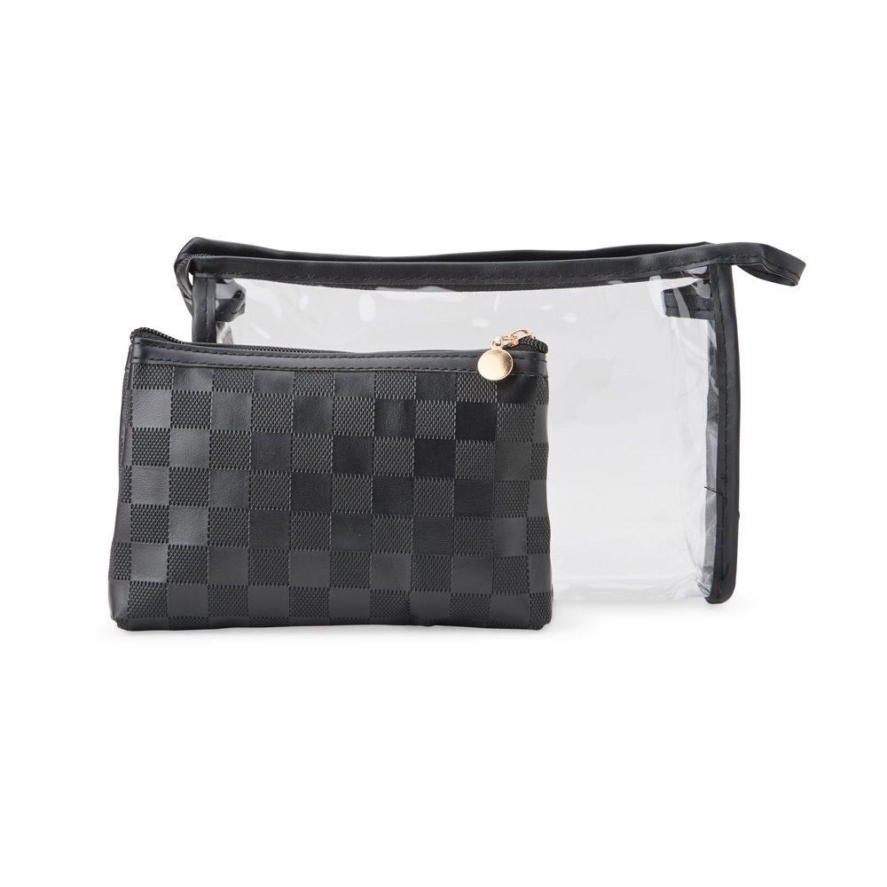 Kit Nécessaire DI1641 na cor Preto, brinde personalizado Sky Brindes