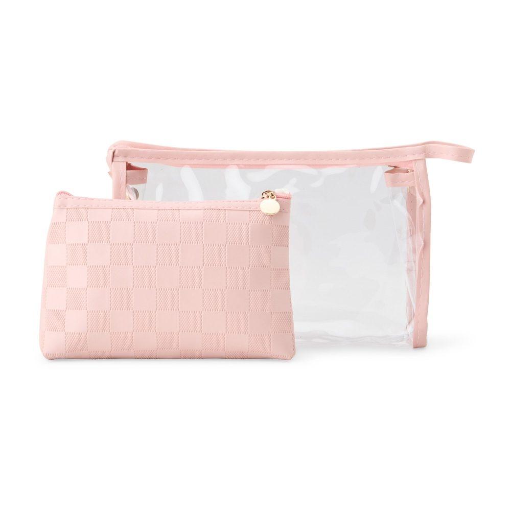 Kit Nécessaire DI1641 na cor Rosa, brinde personalizado Sky Brindes