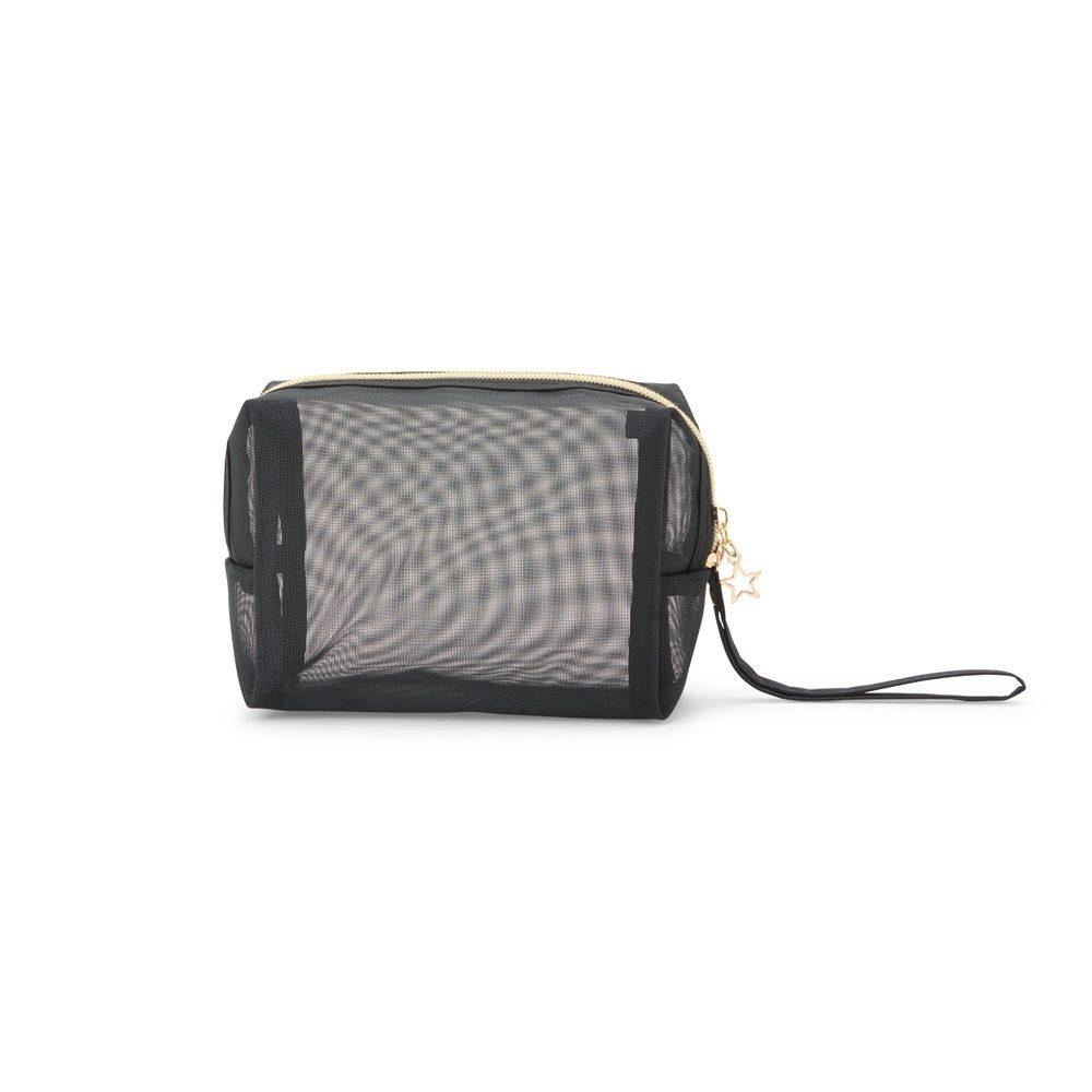 Nécessaire em Nylon DI1672 na cor Preto, brinde personalizado Sky Brindes