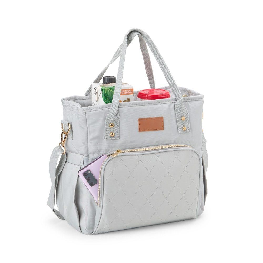 Bolsa Térmica 16 Litros DI1674 na cor Cinza, brinde personalizado Sky Brindes
