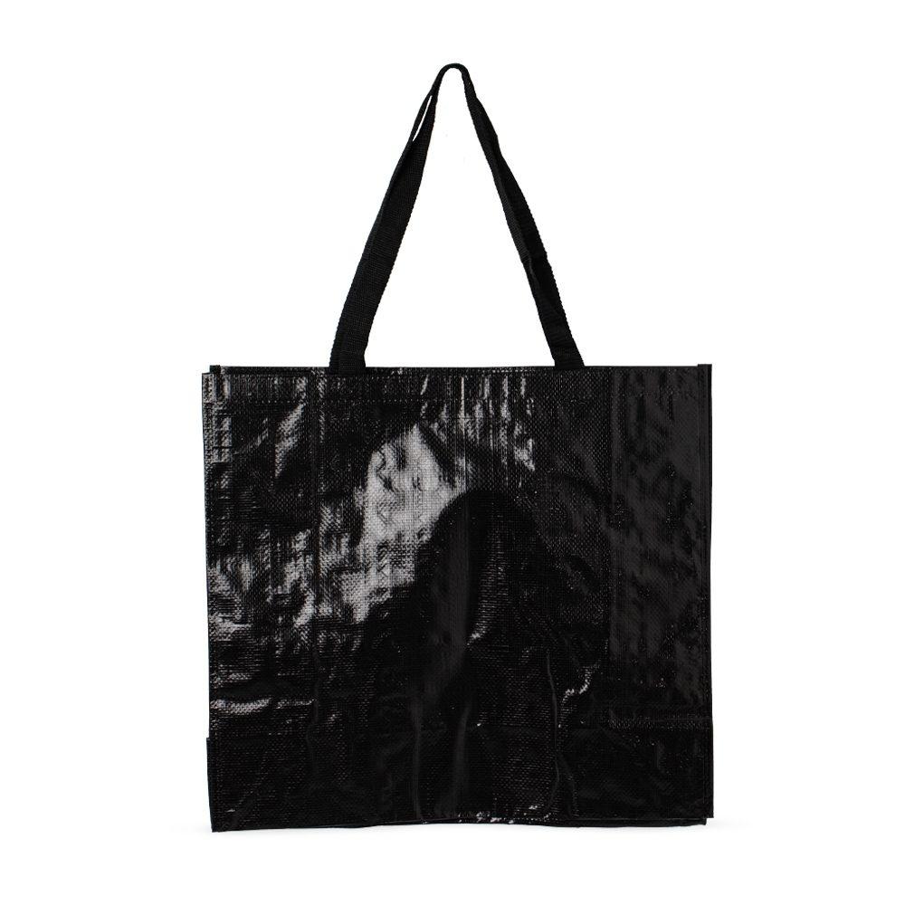 Sacola em Nylon DI1675 na cor Preto, brinde personalizado Sky Brindes