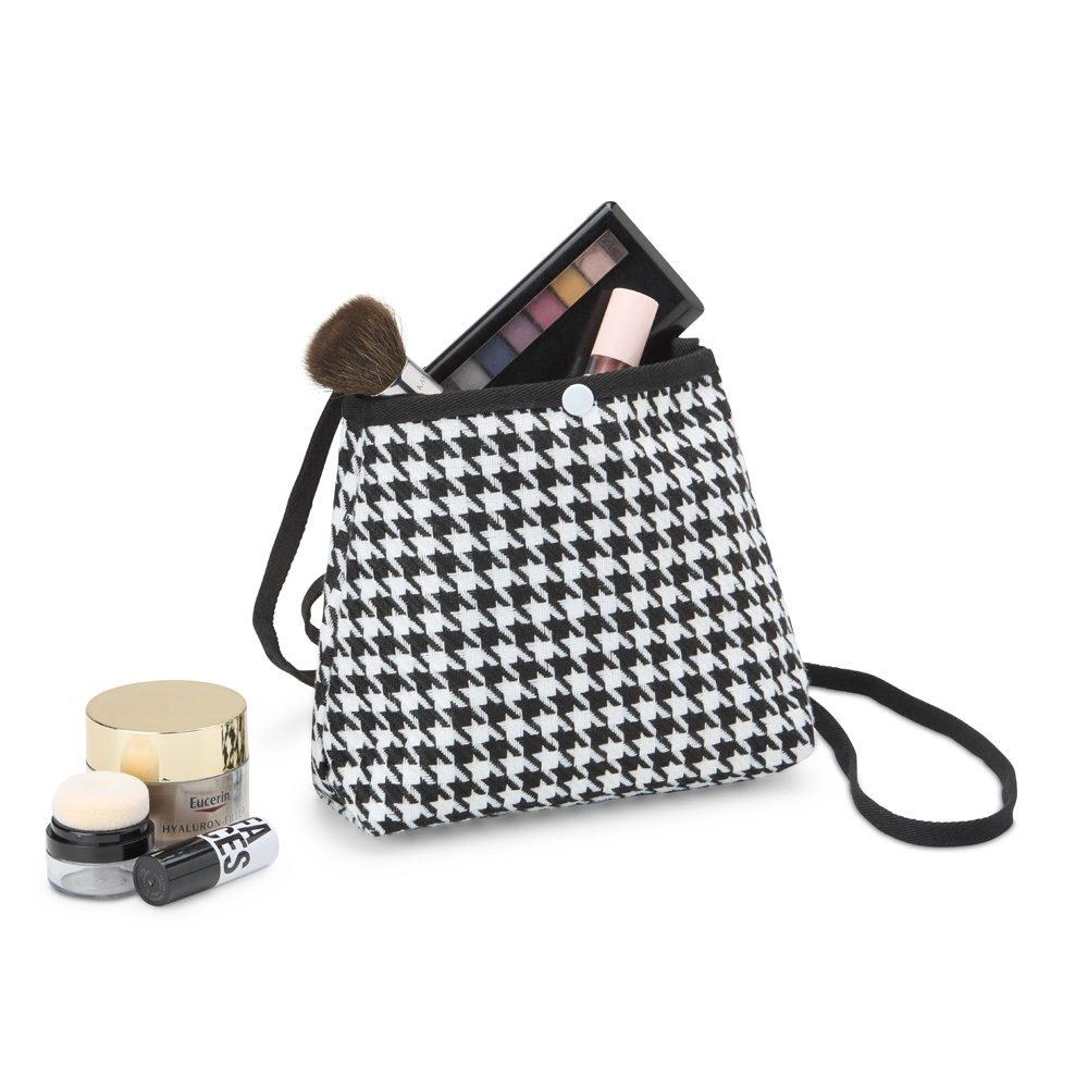 Mini Bolsa Transversal DI1679 na cor Preto, brinde personalizado Sky Brindes