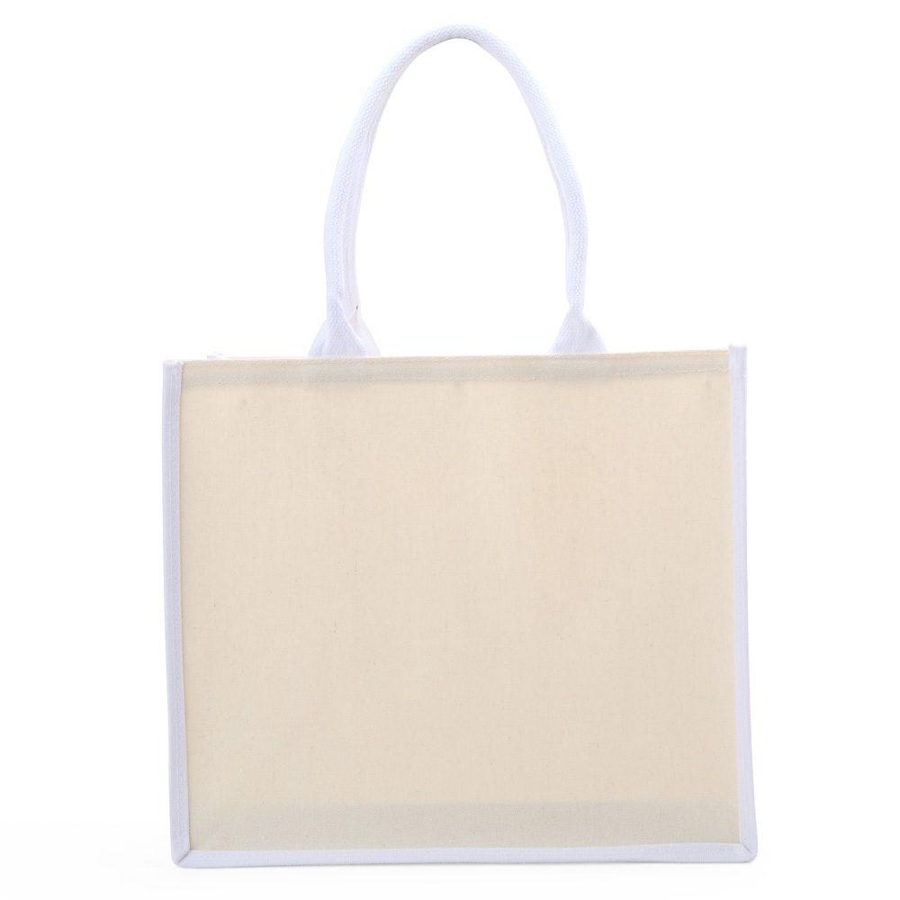 Sacola de lona DI1684 na cor Branco, brinde personalizado Sky Brindes