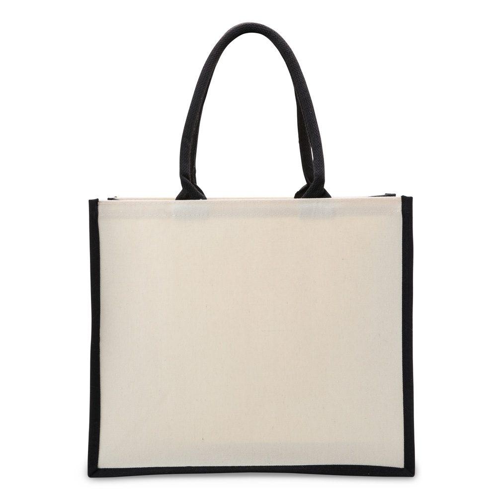 Sacola de lona DI1684 na cor Preto, brinde personalizado Sky Brindes