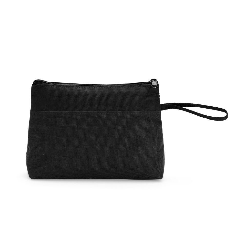 Necessaire Nylon Resistente DI1706 na cor Preto, brinde personalizado Sky Brindes