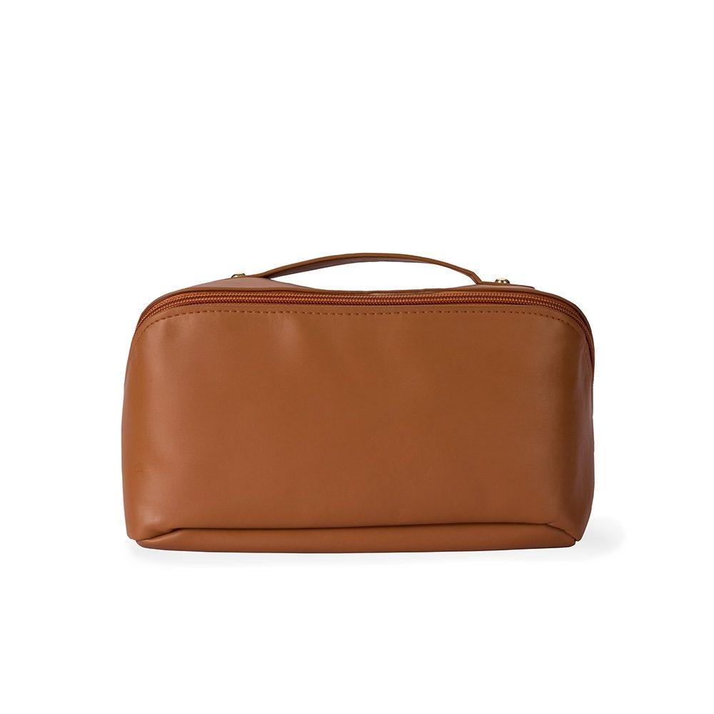 Necessaire em PU DI1719 na cor Marrom, brinde personalizado Sky Brindes