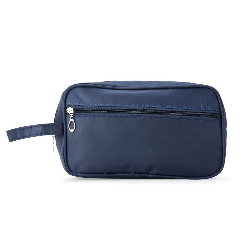Necessaire Poliéster Resistente à água DI1720 na cor Azul escuro, brinde personalizado Sky Brindes