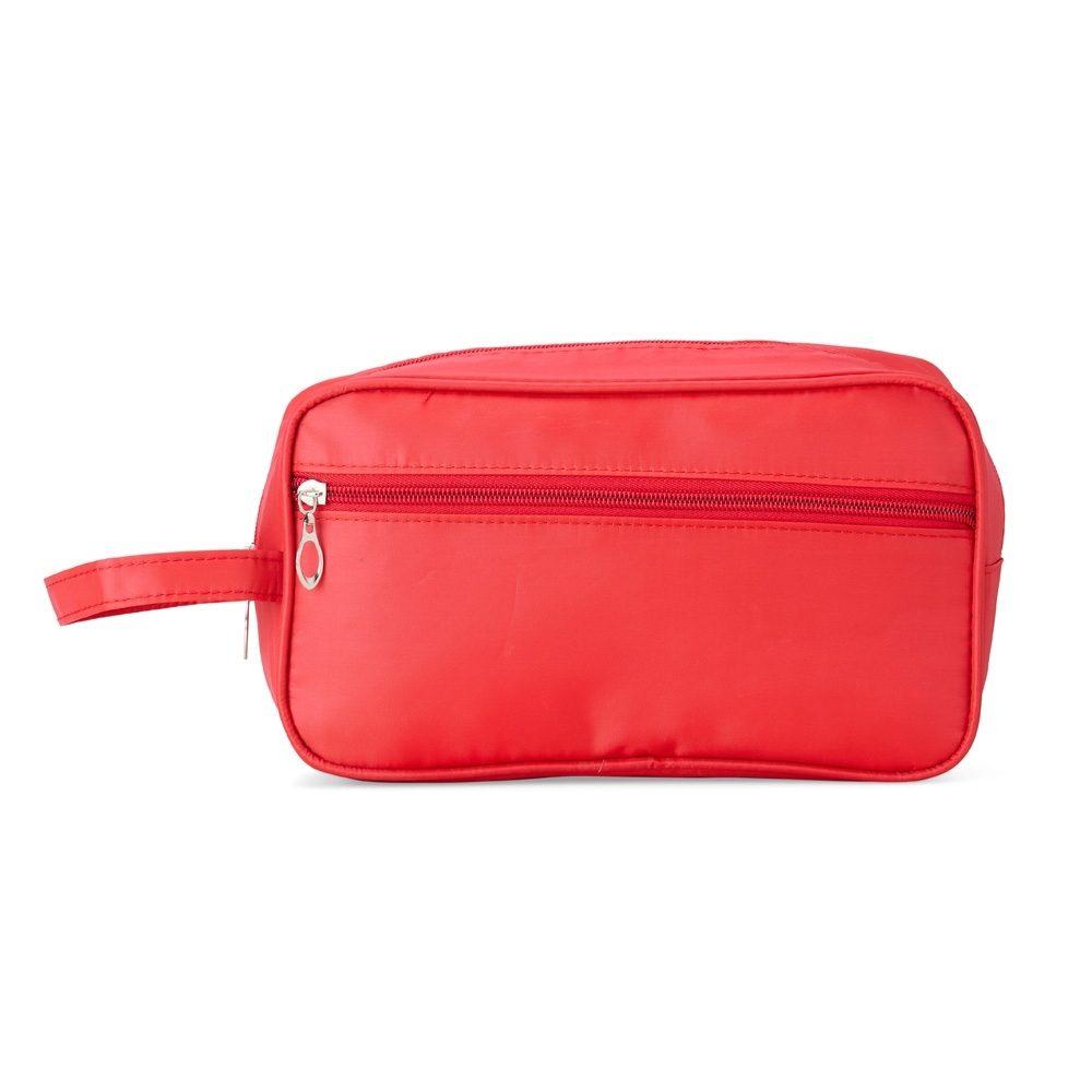 Necessaire Poliéster Resistente à água DI1720 na cor Vermelho, brinde personalizado Sky Brindes