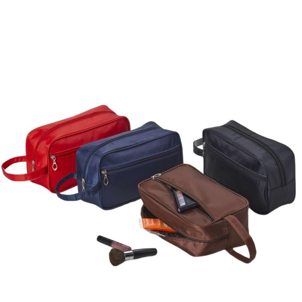 Necessaire Poliéster Resistente à água DI1720 na cor Azul escuro, brinde personalizado Sky Brindes