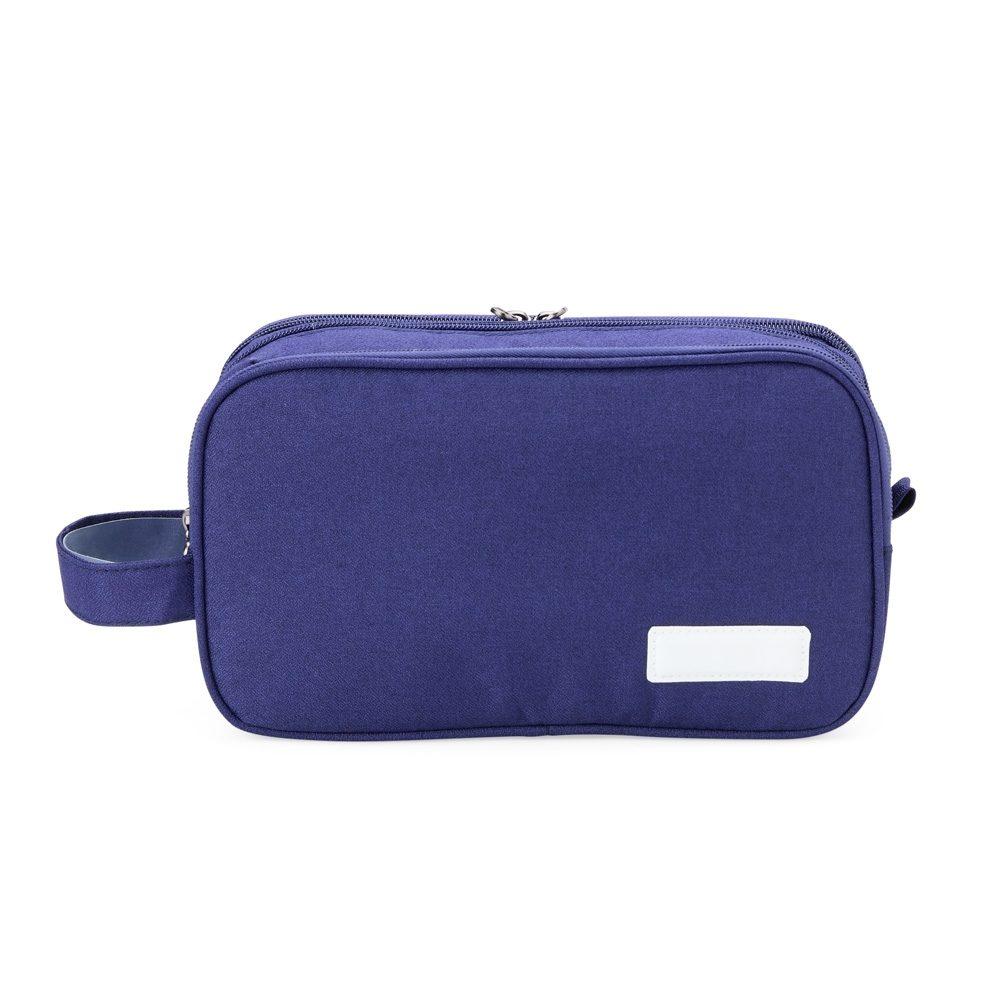 Necessaire Poliéster DI1721 na cor Azul escuro, brinde personalizado Sky Brindes