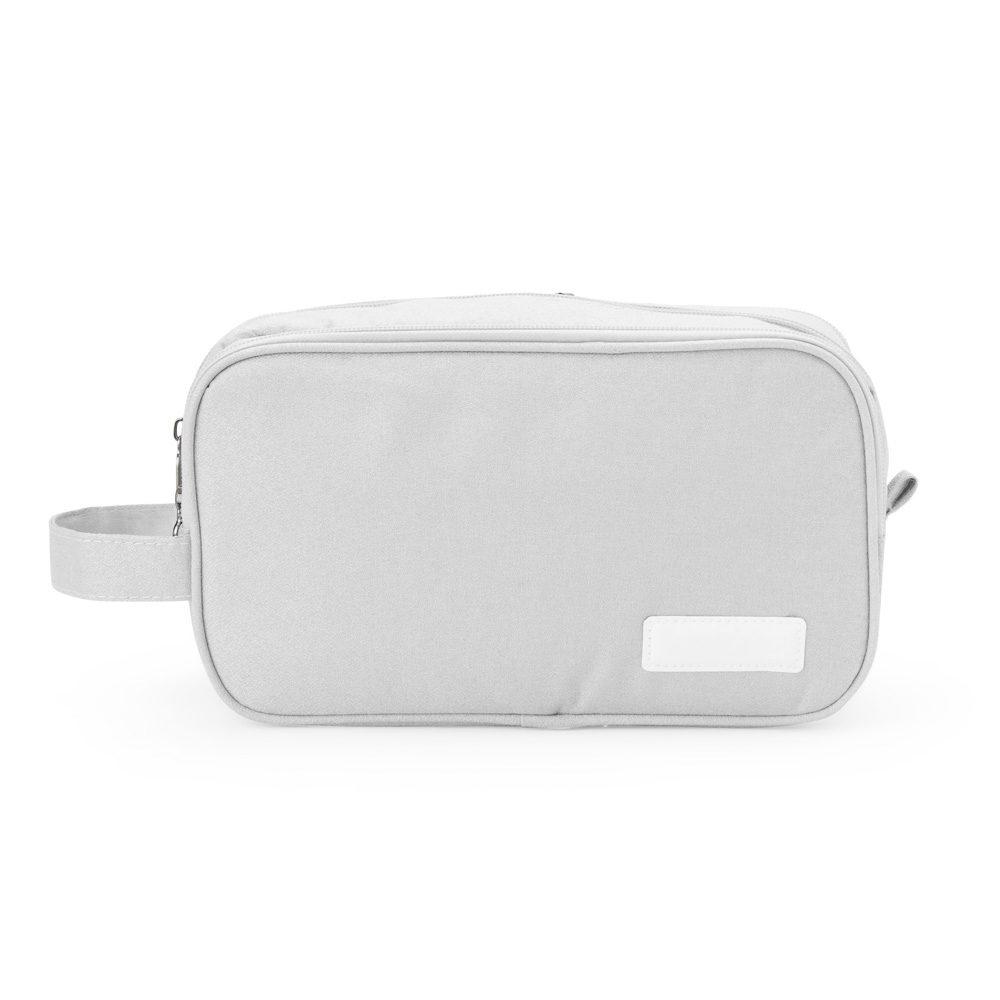 Necessaire Poliéster DI1721 na cor Cinza, brinde personalizado Sky Brindes