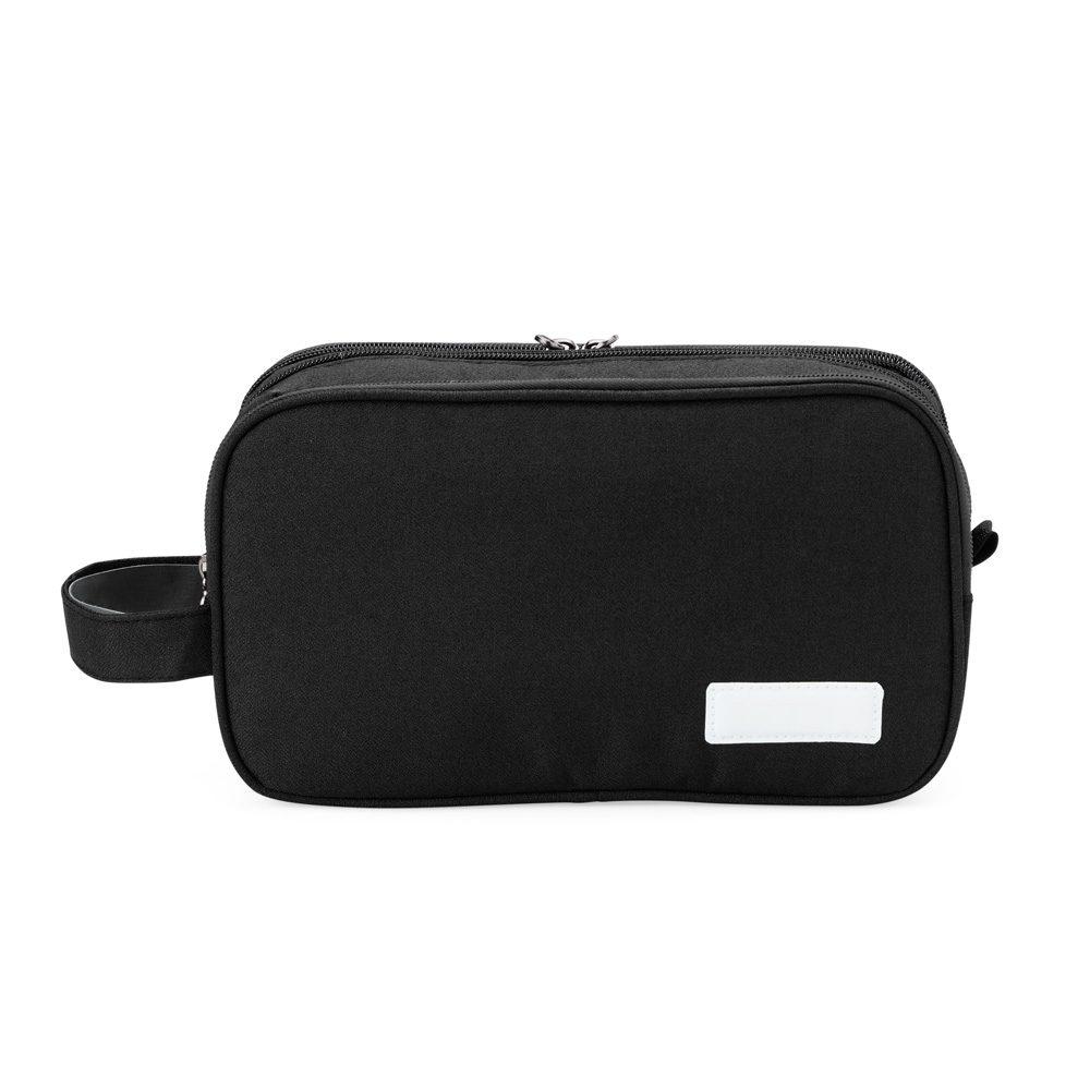 Necessaire Poliéster DI1721 na cor Preto, brinde personalizado Sky Brindes