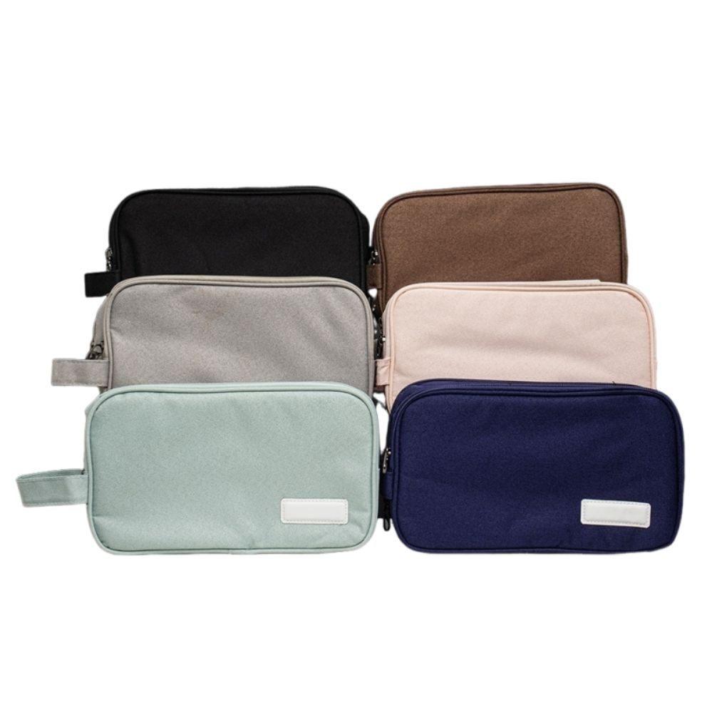 Necessaire Poliéster DI1721 na cor Rosa, brinde personalizado Sky Brindes
