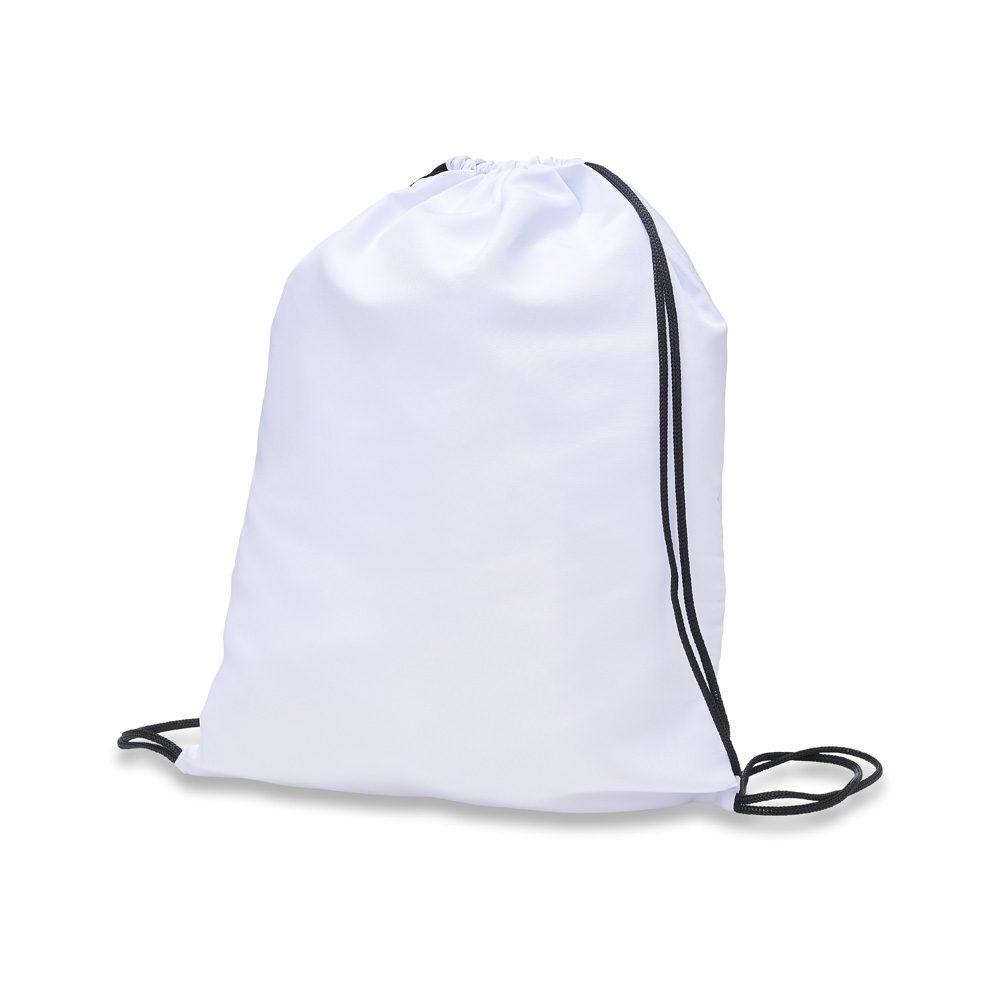 Sacochila Microfibra DI1724 na cor Branco, brinde personalizado Sky Brindes