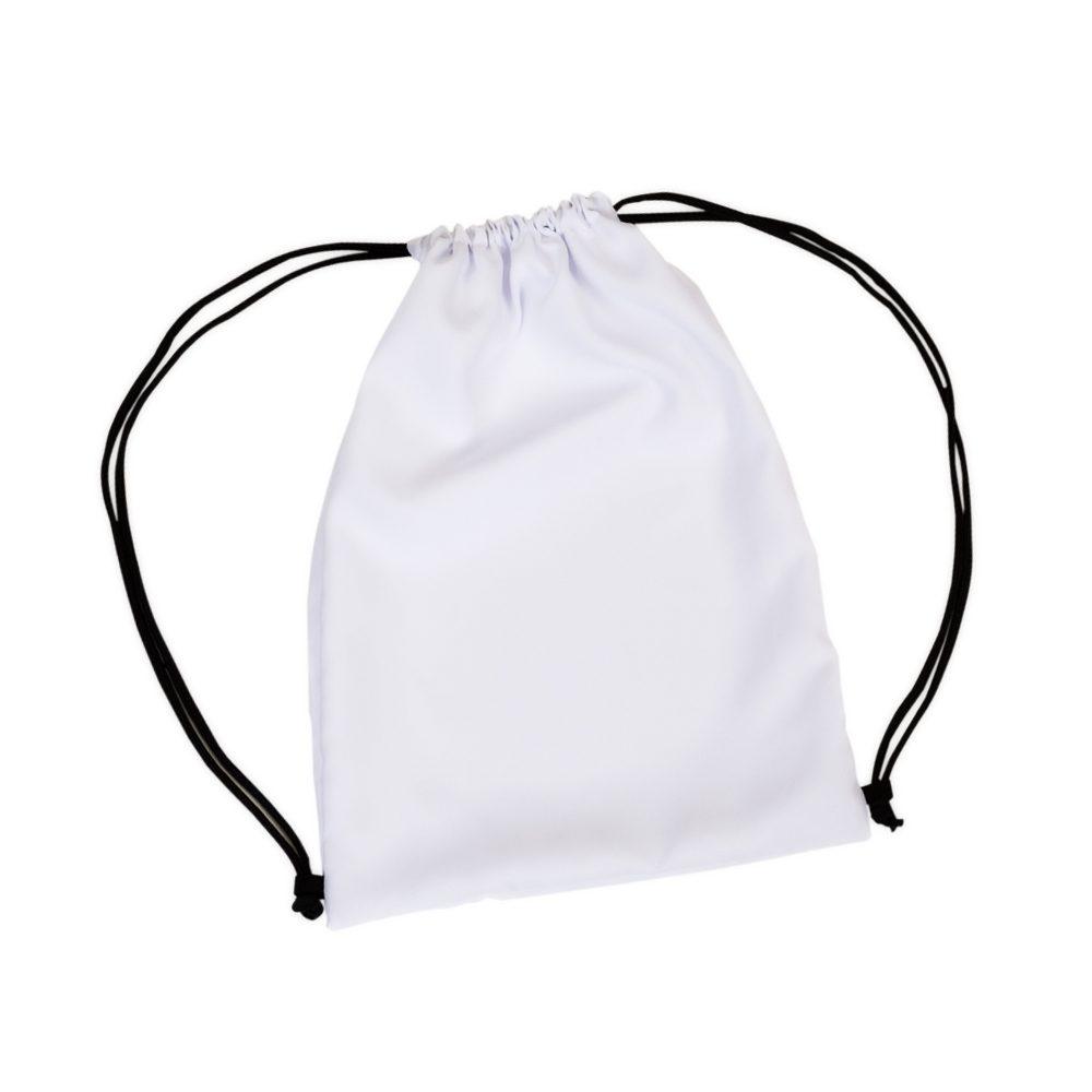 Sacochila Microfibra DI1725 na cor Branco, brinde personalizado Sky Brindes