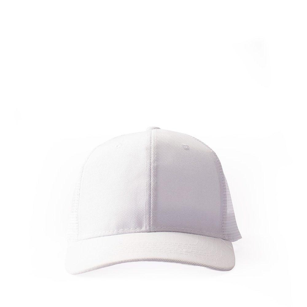 Boné Poliéster Aba Curva DI1727 na cor Branco, brinde personalizado Sky Brindes